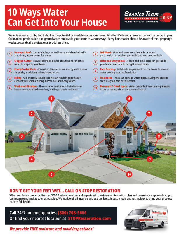 10 Ways Water Can Get Into Your House Infographic