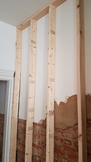 Wood beams in wall