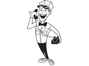 Cartoon on a man on the phone