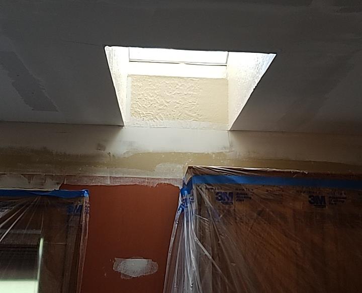 Ceiling being repaired