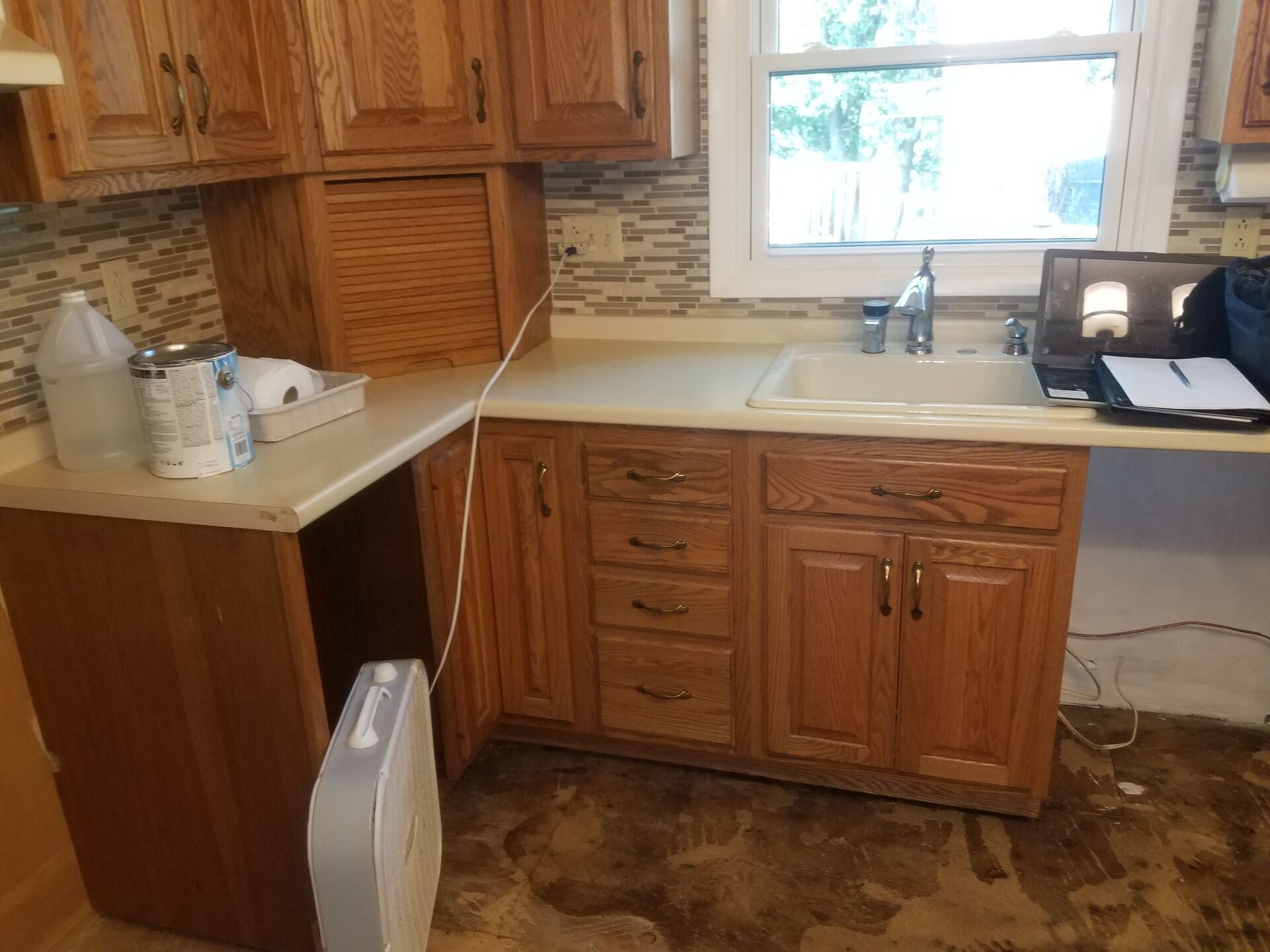 After shot of repaired kitchen
