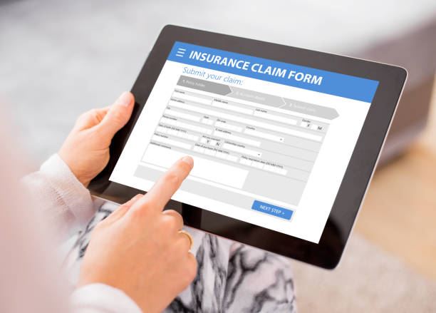 Tablet with insurance claim form