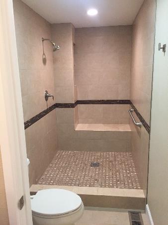 Newly remodeled walk-in shower